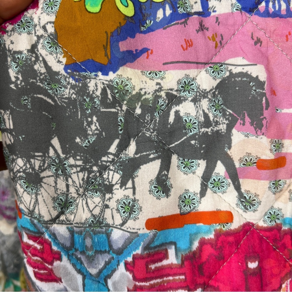 Johnny Was Reversible Dreamer‎ Quilted Jacket M Medium Blooming Floral Patchwork - Picture 10 of 17